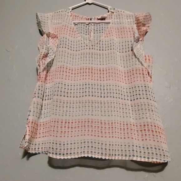 Liz Claiborne Tops - Liz Claiborne Polka Dot Shear Shirt